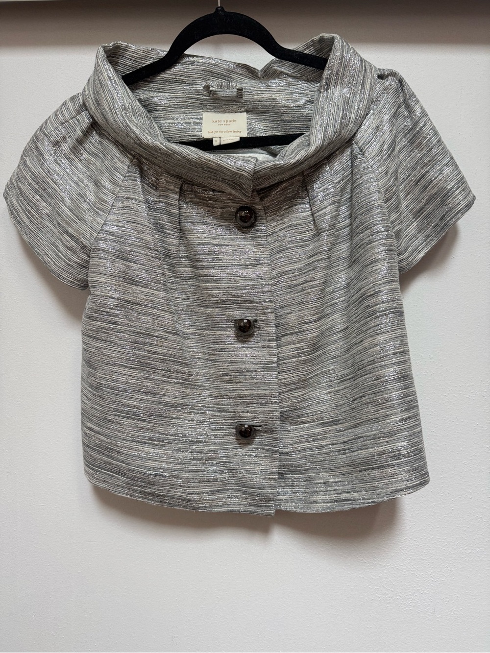 Kate Spade Cowl Silver Jacket
